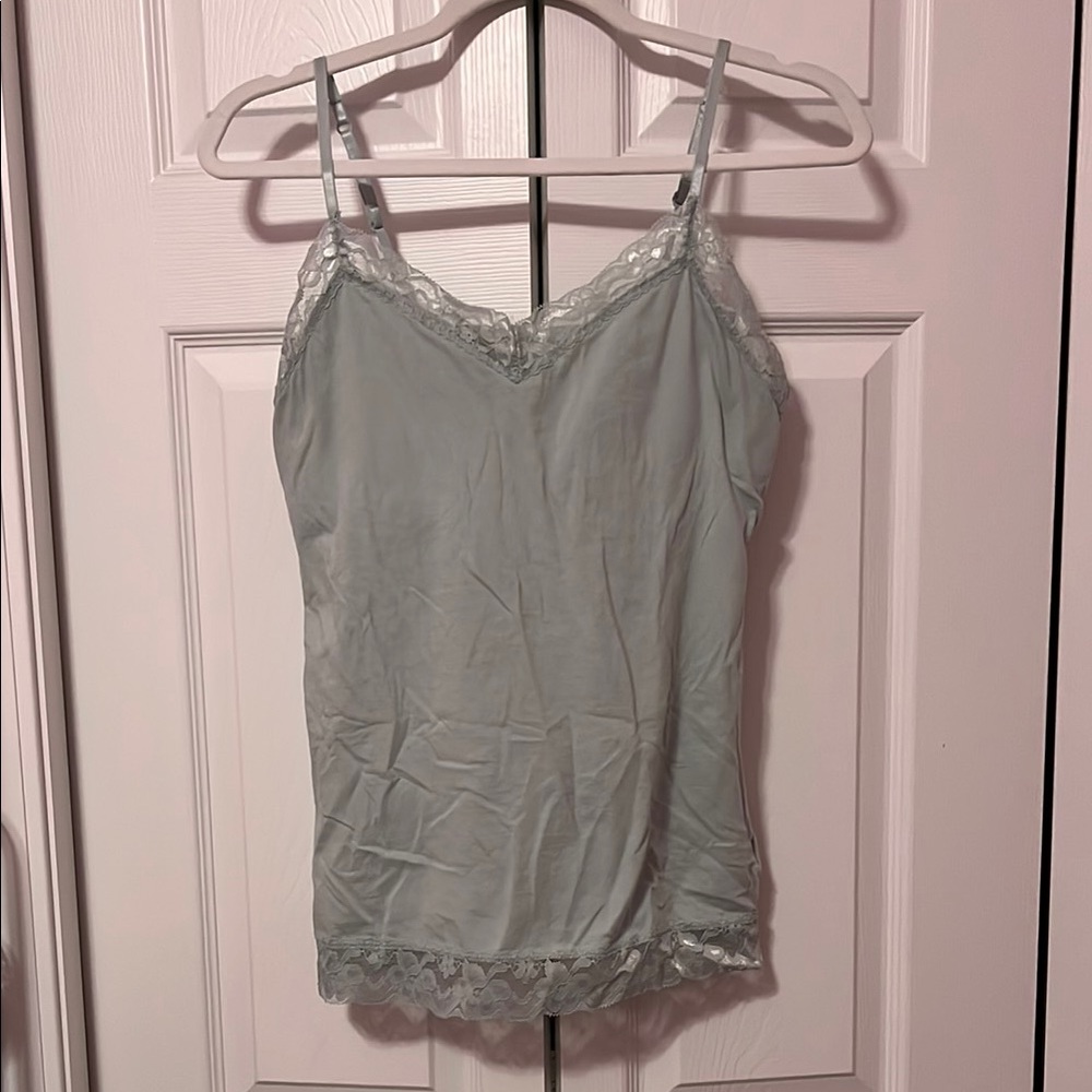 Women's Lace Trim Camisole - Light Blue